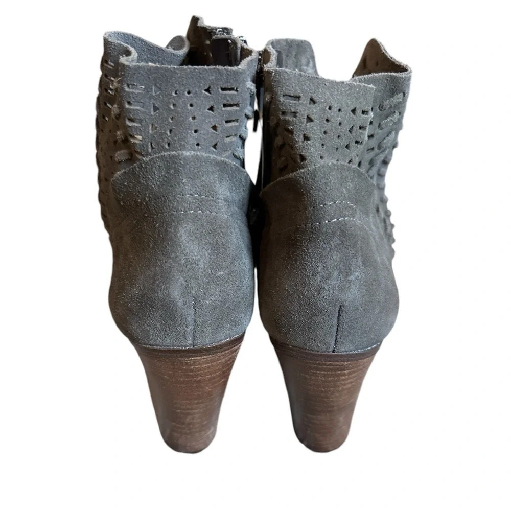 Vince Camuto Fenyia Dark Gray Suede Block Heel Ankle Booties- Women’s 8 - Picture 6 of 13